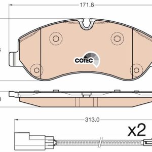 ÖN BALATA FORD TRANSIT V363 14 -TRANSIT CUSTOM 2.2 TDCI 12 2 ADET KABLOLU