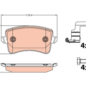 DİSK FREN BALATASI ARKA A4 2007-2015-A4 ALLROAD 2009 A5 2007 Q5 2008