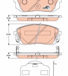 ÖN FREN BALATA HYUNDAI İX35 2.0L D4HA CRDİ dizel 136hp 10-15 / KIA SPORTAGE 2.0L D4EA D4HA dizel 06-15 Balata yüzeyi eğik
