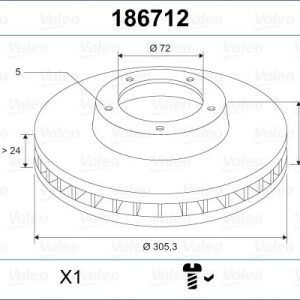 ÖN FREN DİSKİ RENAULT TRAFIC 01 OPEL VIVARO 01 NISSAN PRIMASTAR 01 1.9dCi 2.5dCi 305x28x 5 BİJON 4414632-7711130077-8200010519