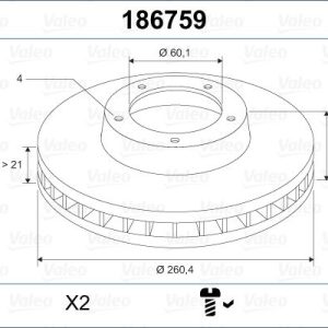 ÖN FREN AYNASI CORSA C - COMBO C 01 11 MERIVA A 03 10 TIGRA 04 09 260x24x4DL HAVALI 95526646-569000-9127967-9196050