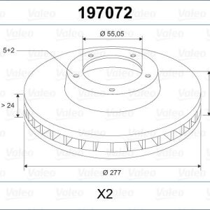 ÖN FREN DİSKİ HAVA KANALLI TOYOTA AVENSIS 1.6L 3ZZFE VVTi ZZT250 03-08 / 2.0L 1AZFSE AZT250 03-08 277 çap x 5 bijon - Takım disk fiyatıdır 4351205040