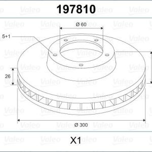 ÖN FREN AYNASI ASTRA K 15 16 İNÇ / 5 DELİK 300x26x5DL HAVALI 13515909-13597467