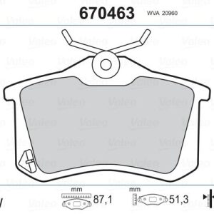 DİSK FREN BALATASI ARKA RENAULT MEGANE II. III. IV HB. FLUENCE; PEUGEOT 207. 307. 308. PARTNER II.