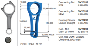 PISTON KOLU 30PIM 306DT DISCOVERY 4 L319 09 18 DISCOVERY 5 L462 16 RANGE ROVER 4 VOGUE L405 12 R.R SPORT I L320 09 13 R.R SPORT 2 L494 13 17 R.R