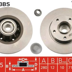 ARKA FREN AYNASI PORYALI RENAULT TRAFIC II 01 06 OPEL VİVARO 01 06 280x12x5DELİK