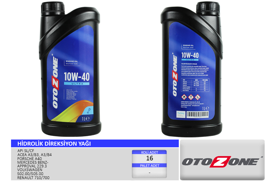 MOTOR YAĞI 10W40 1 LT ULTRA YARI SENTETİK API SL/CF